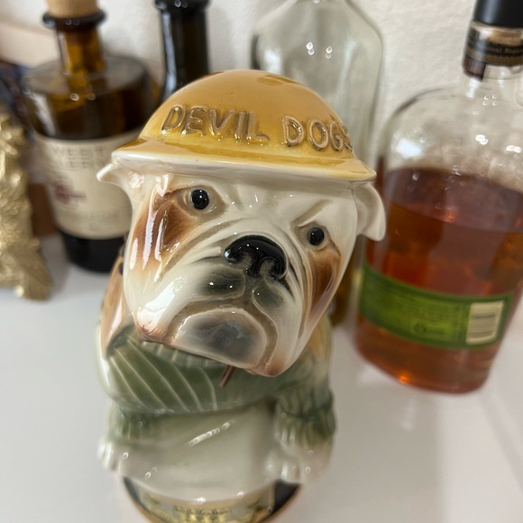 Jim Beam Accents Vintage Jim Beam Bourbon Devil Dogs Usmc Bulldog